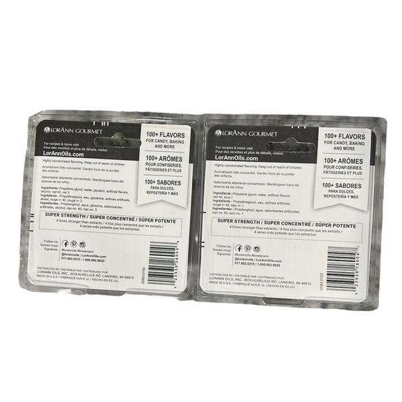 5 LorAnn Candy & Baking Flavoring .125oz (3) 2/Pkg-Grape & (2) 2/Pkg Watermelon - Picture 2 of 2